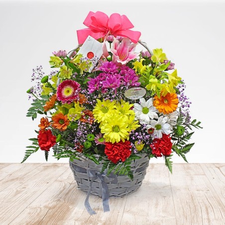 Rainbow Flower Basket
