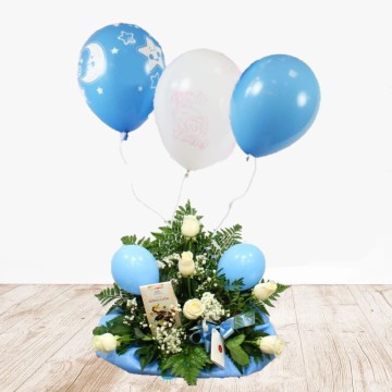 balloons 6 roses