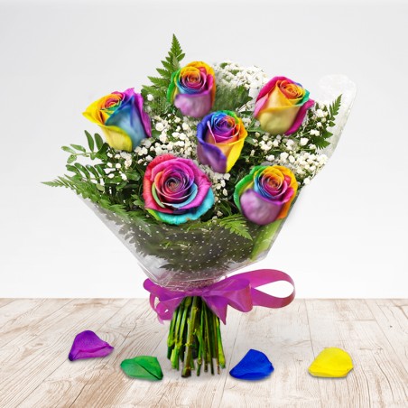 Kiss Multicolor Roses Bouquet