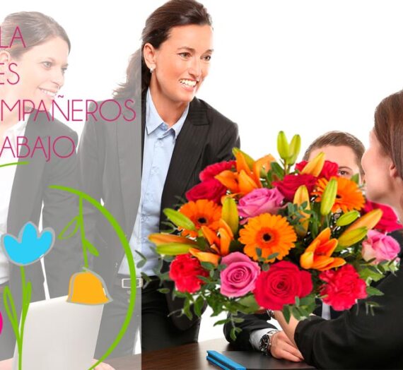 Regalar flores a compañeros de trabajo